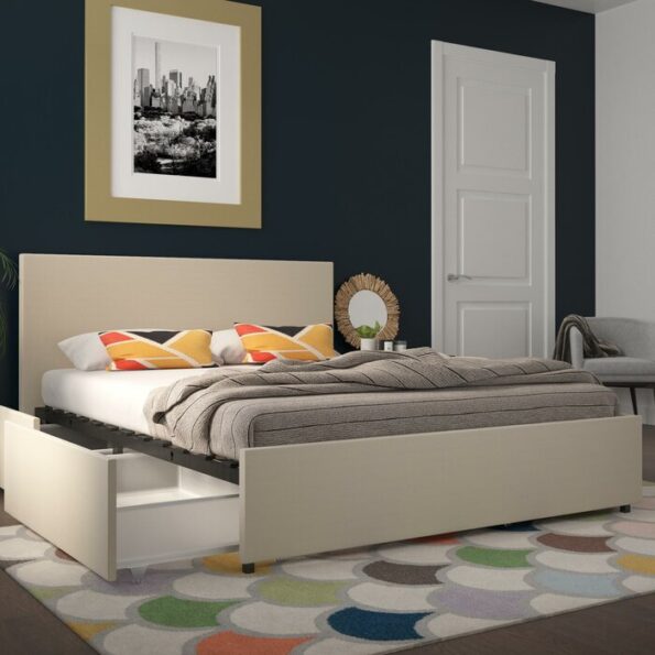 Lekpugi2+Upholstered+Storage+Platform+Bed