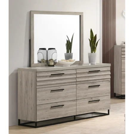 Alvear 6 Drawer Dresser with Mirror